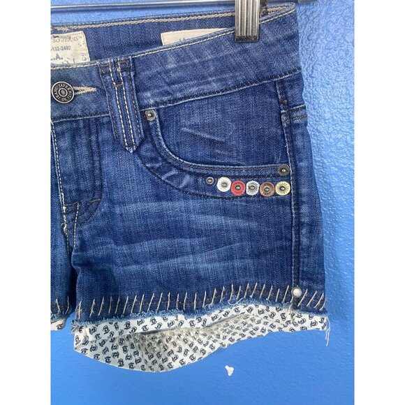 Taverniti So Denim Embellished Jeans Shorts 26 festival HTF Rare 30/3" inseam - Picture 7 of 12